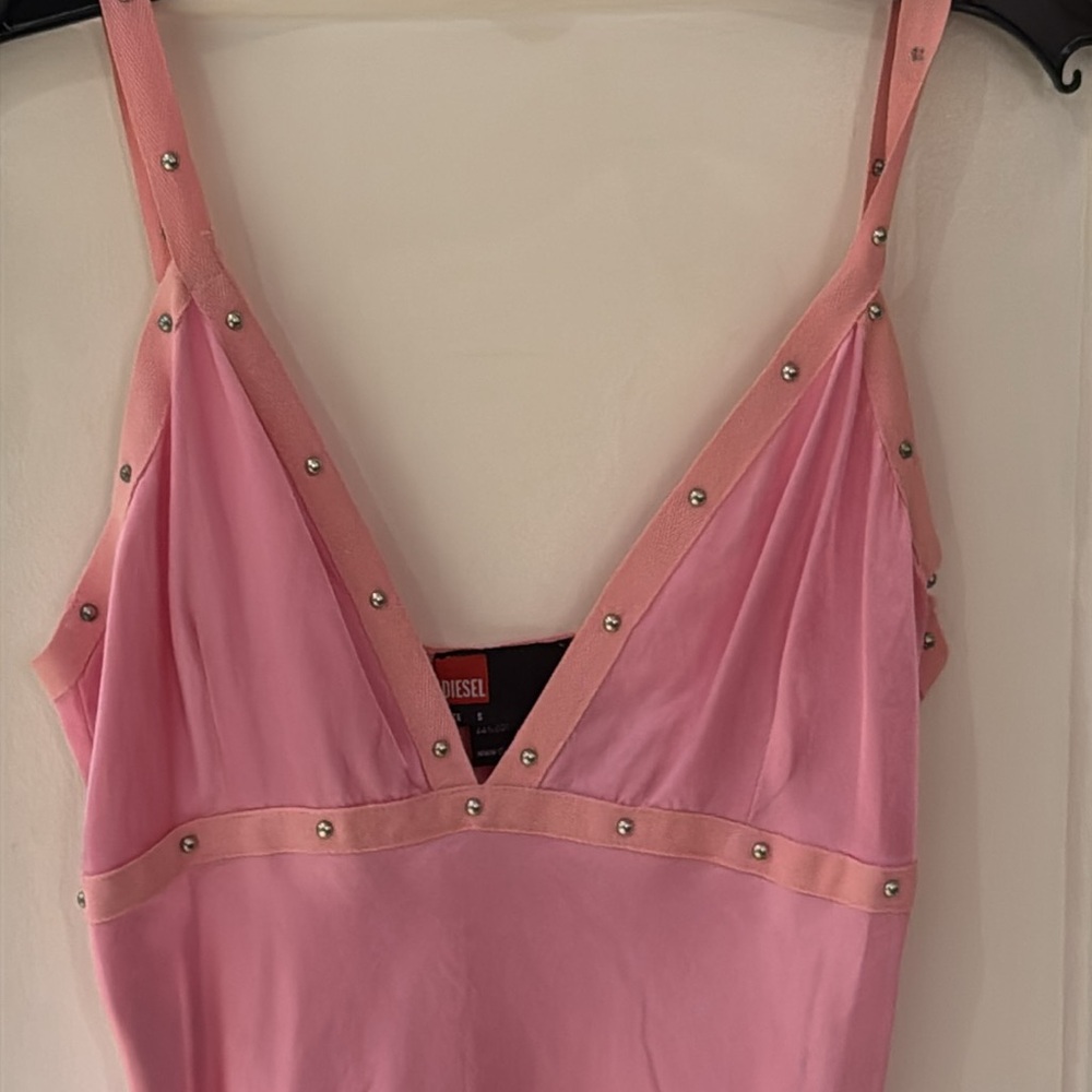 ❣️ Vintage Y2K Diesel Pink Satin-Finish Cami Slip Lingerie Dress❣️